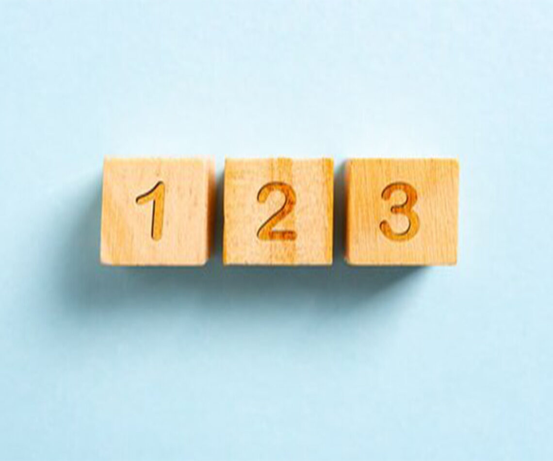 blocks with the numbers 1, 2 and 3